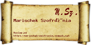 Marischek Szofrónia névjegykártya